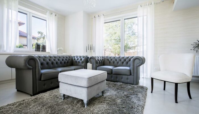 Find some comfortable space with leather sofas