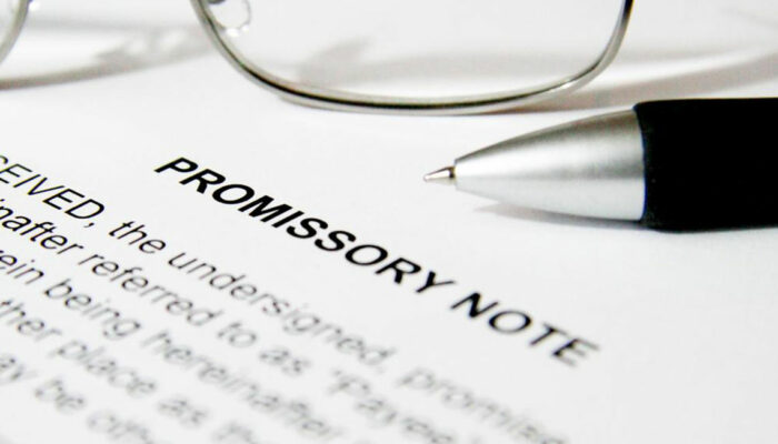 Key terms found in a promissory note