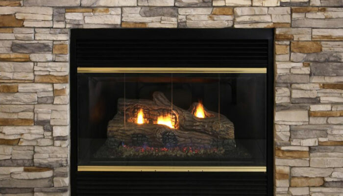 Natural gas fireplace for effective heating